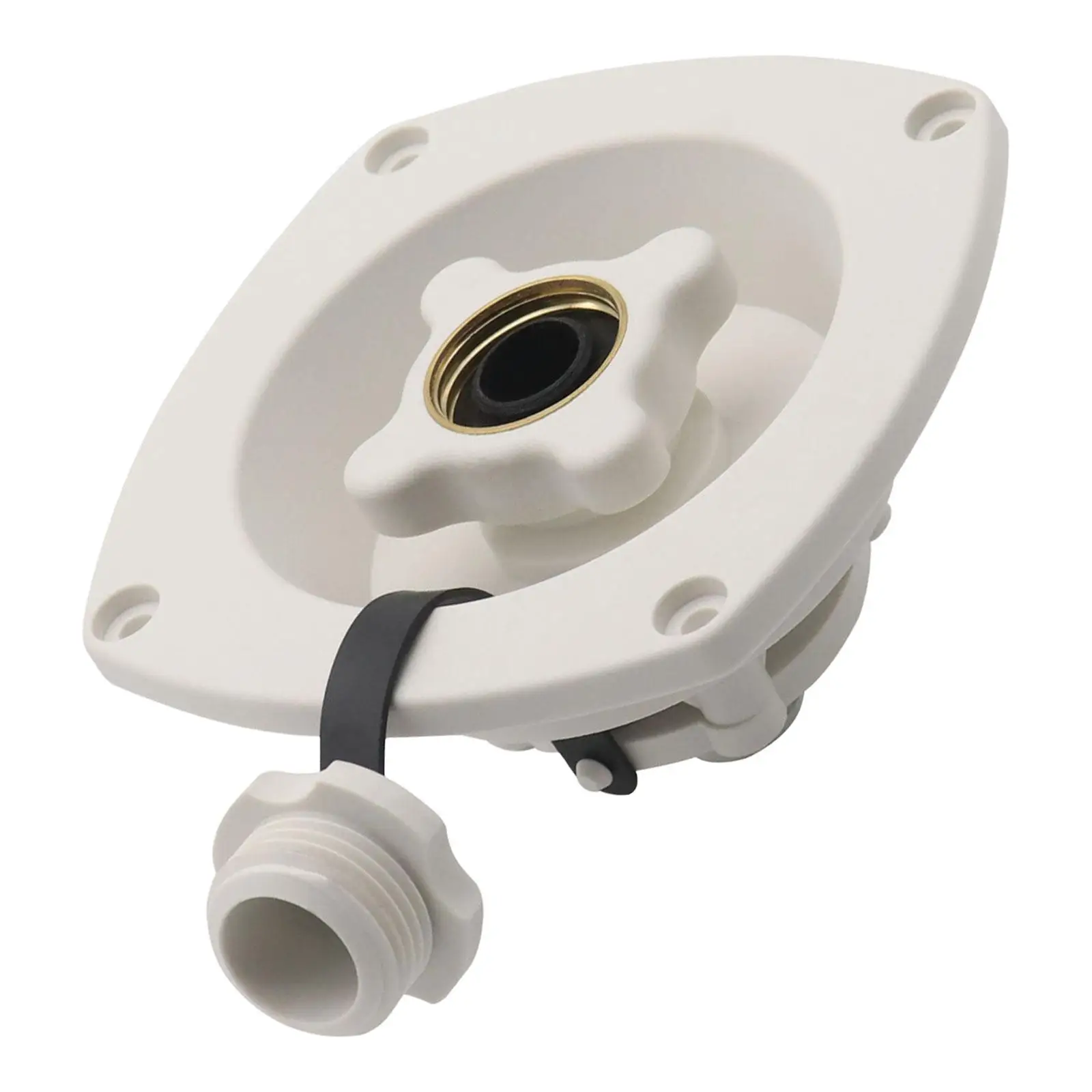 City Water Inlet for RV Camper PP Filler Cap Leakproof Design with Check Valve Easy Install for Refit Vehicles