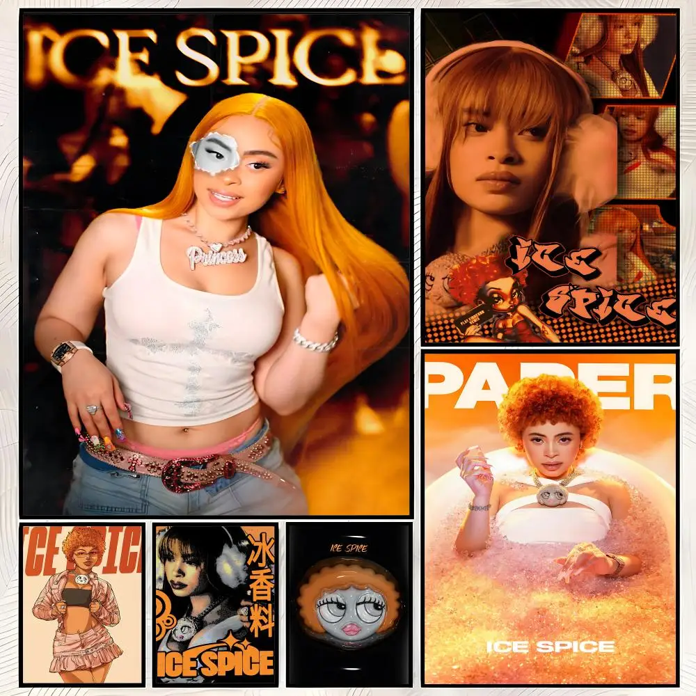 Rapper Ice Spice Album Poster Self-Stick HD PP paper Wall Art Poster, Waterproof Decor for Bedroom, Living Room and Home