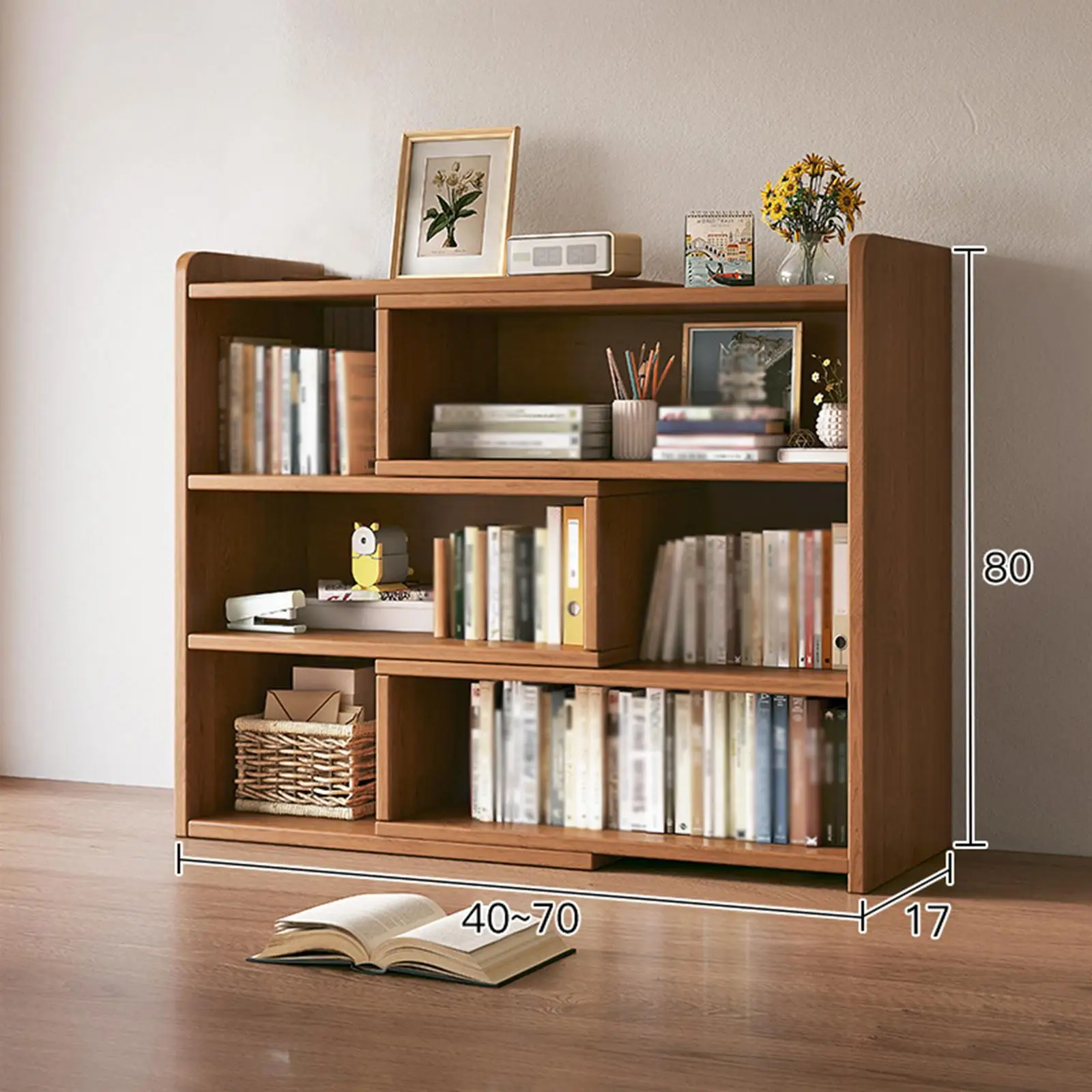 

Telescopic Lattice Bookcase Multi-Layer Simple Shelf Table Bookshelf Floor For Living Room Home Bookcase Storage Cabinet Student
