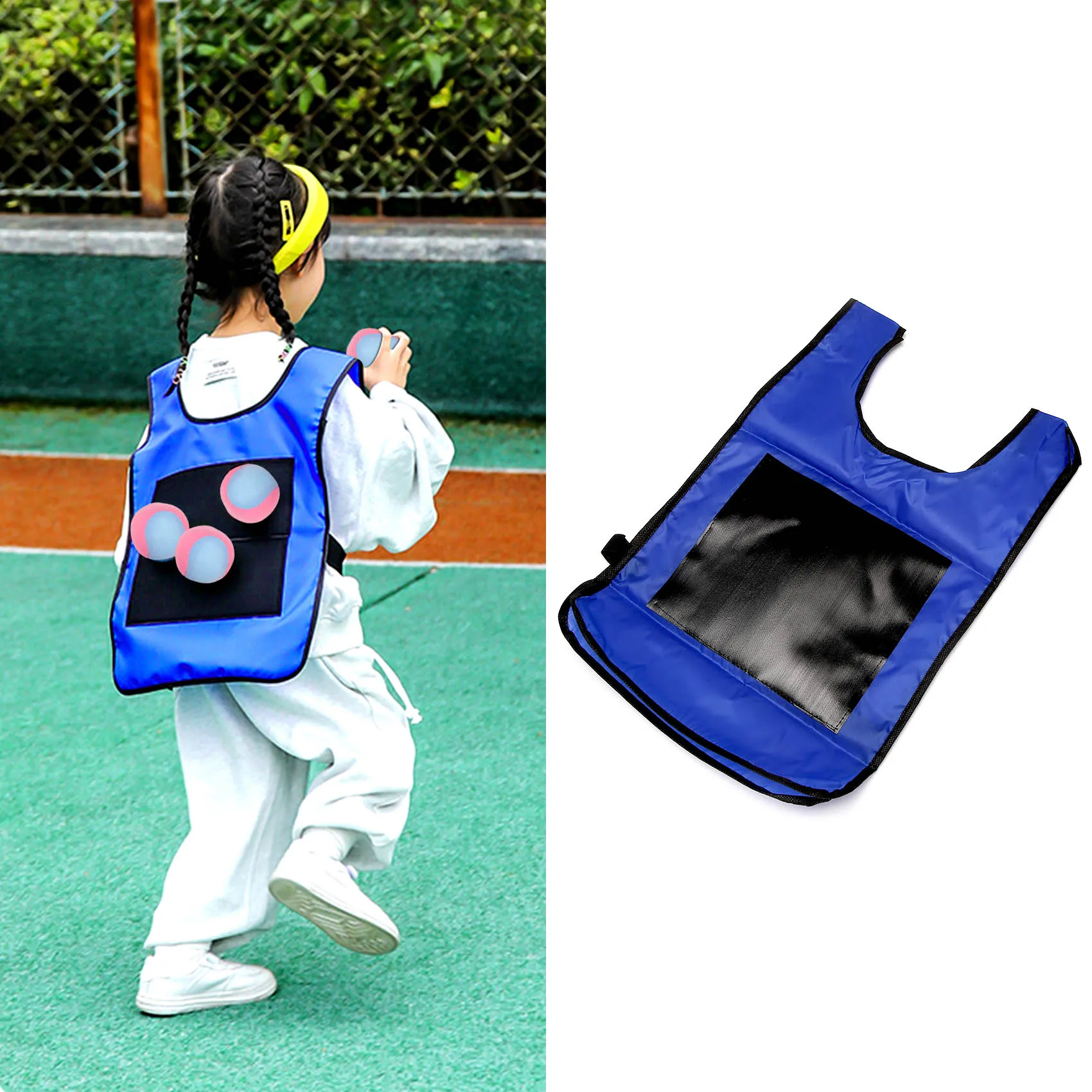 Conjunto de juego de Dodgeball para niños, 2 piezas, chalecos adhesivos con 10 bolas deportivas de Dodge para juegos de patio interior y exterior