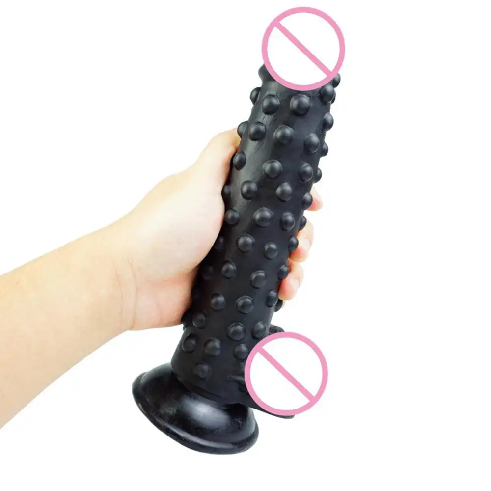 Soft Sex Toy Dildo Women Faux Penis with Bump Thorn Suction Cup Masturbation Sex Toy