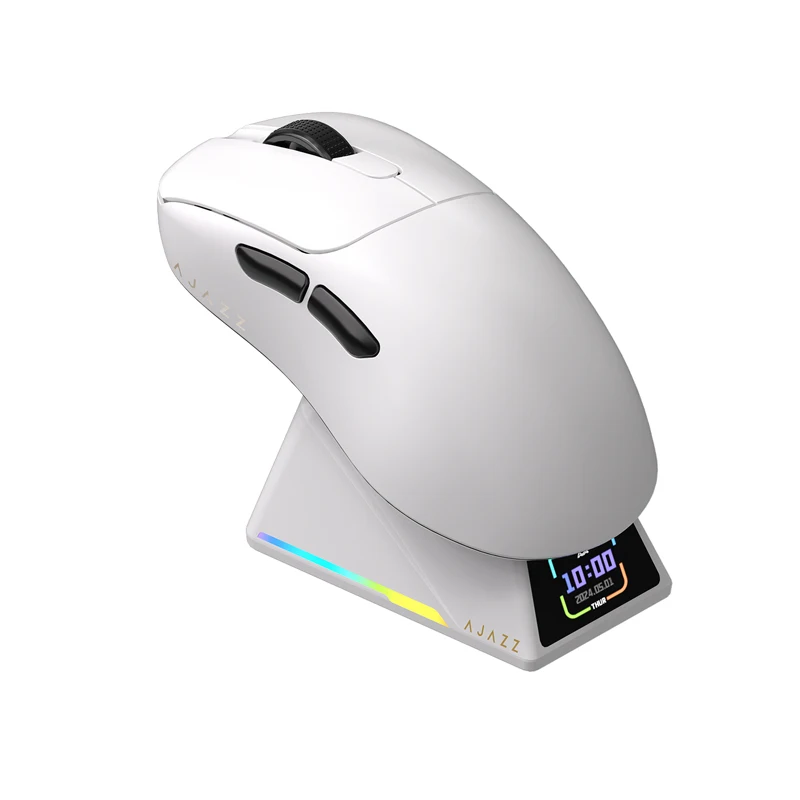 AJAZZ AJ179 APEX Gaming-Maus mit Farbbildschirm-Dock, magnetische Aufladung, 8000 Hz Hochfrequenz / Tri-Mode (PAW3950) rechtshändig