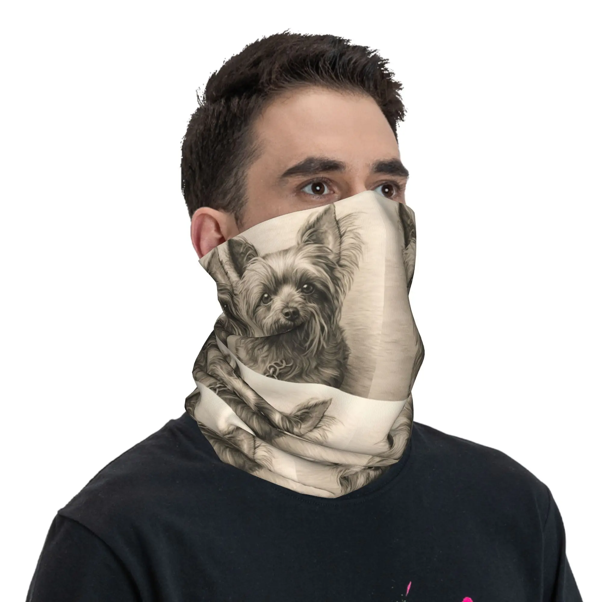 رائعتين يوركشاير جحر الكلب باندانا غطاء الرقبة المطبوعة الوجه وشاح دافئ ركوب الدراجات وشاح الجري للجنسين الكبار كل موسم