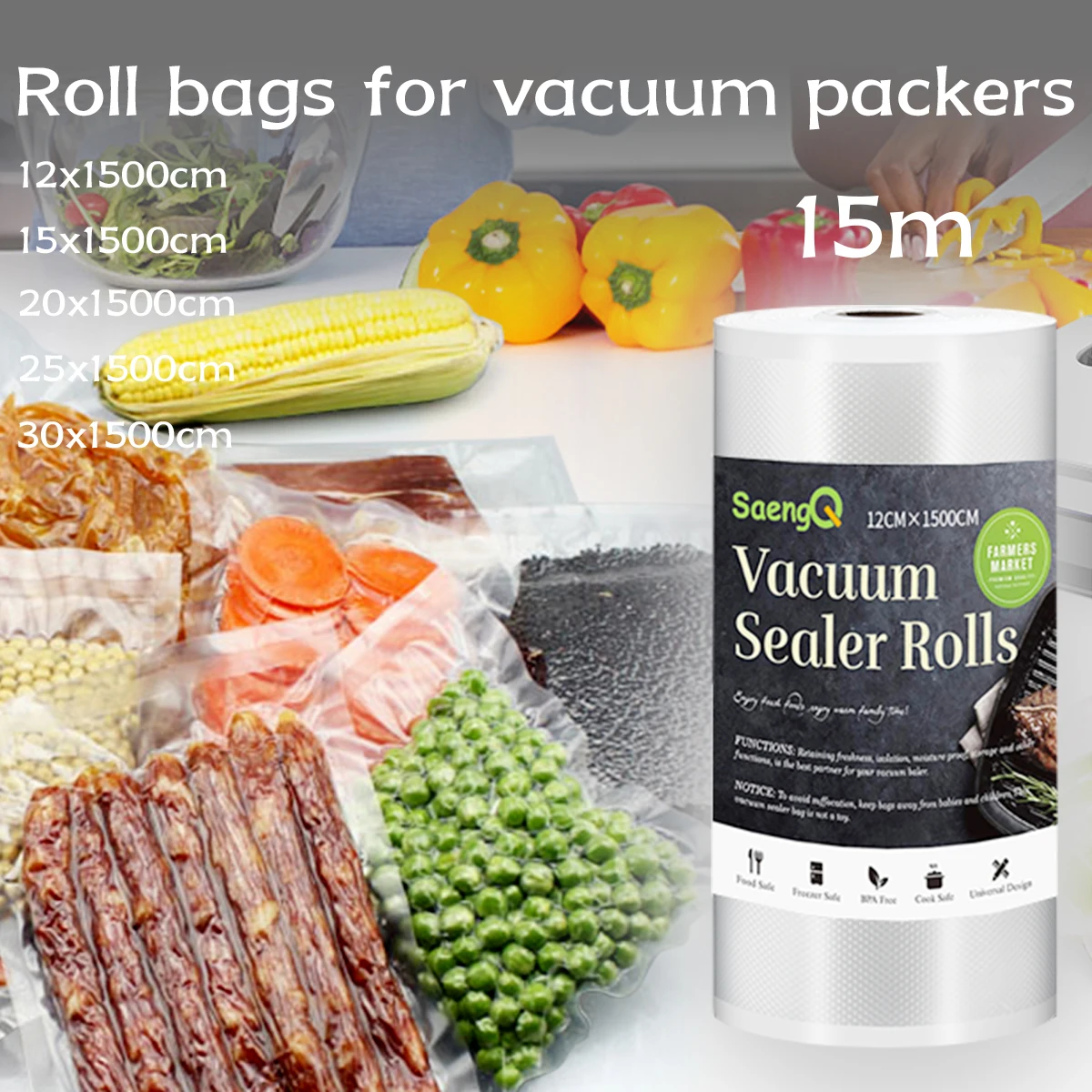 vacuum compression bags, single sided mesh sausage, preserved meat, plastic preservation bag, food vacuum packaging bag, 1 piece