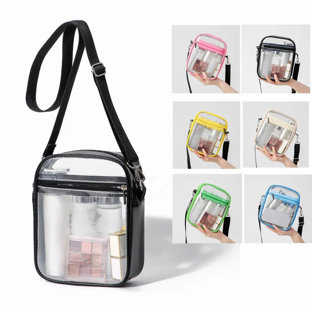 

Transparent PVC Small Shoulder Bag for Women Waterproof Lightweight Crossbody Makeup bag