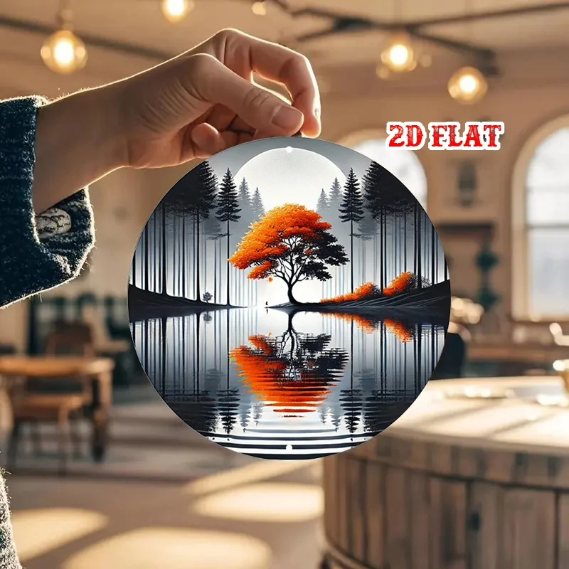 2D Flat, Serene Moments Metal - Gentle Sunrise Rustic Metal Wall Art, Silent Reflection, Wall Decor Signs for Home, Dining Room