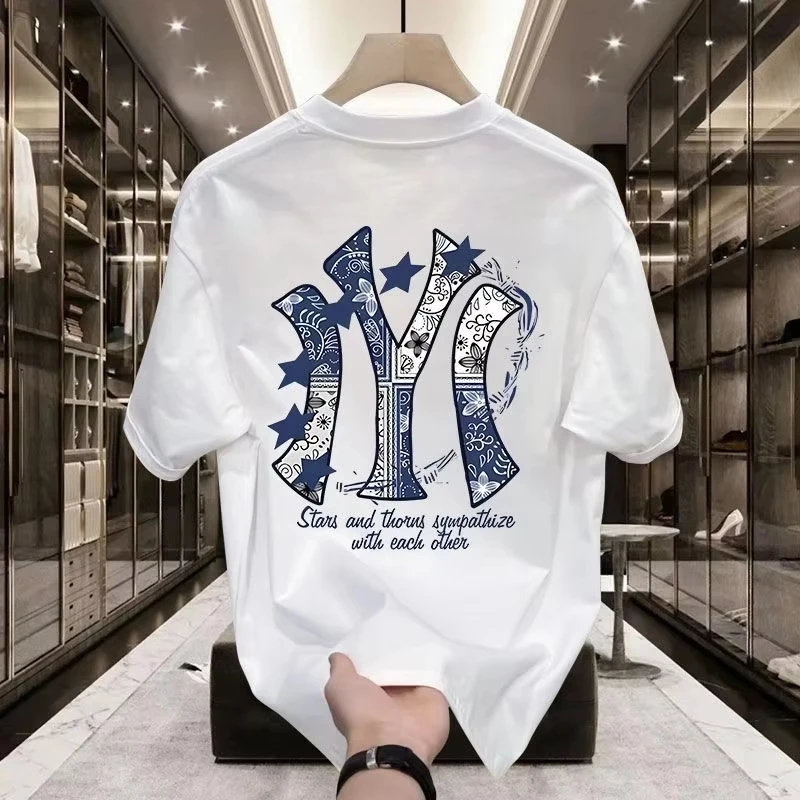 New Short-sleeved Men's and Women's Version of The Summer New Trendy Casual Loose-fit Inspo Casual Couple T with Wasteland Style