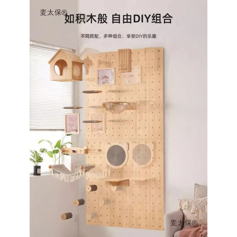 

Настенная полка-когтеточка для кошек DIY: платформа для прыжков, лестница из массива дерева, космическая капсула-гнездо