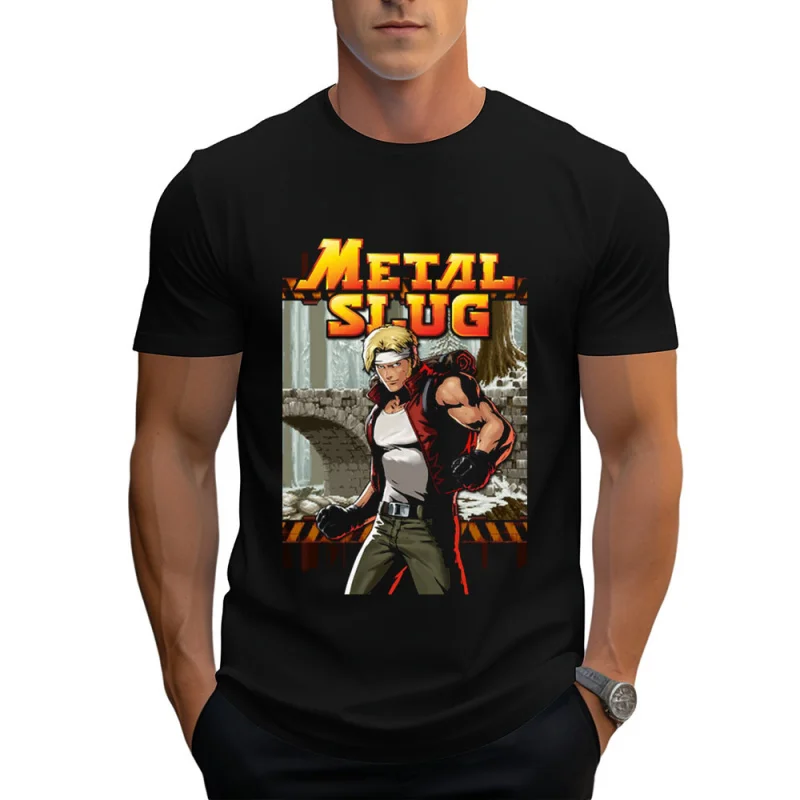 

Metal Slug (1999) Heavy Machine Gun Arcade Gift T shirt Full Army Shooting War Game Graphic clothes All size Tops cartoon Tee