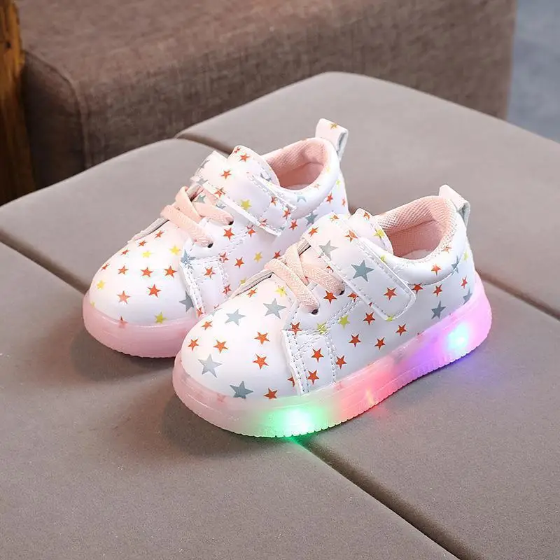 Child Sport Shoes Spring Luminous Fashion Breathable Kids Boys Shoes Girls LED Sneakers with lights Running Shoes Zapatillas