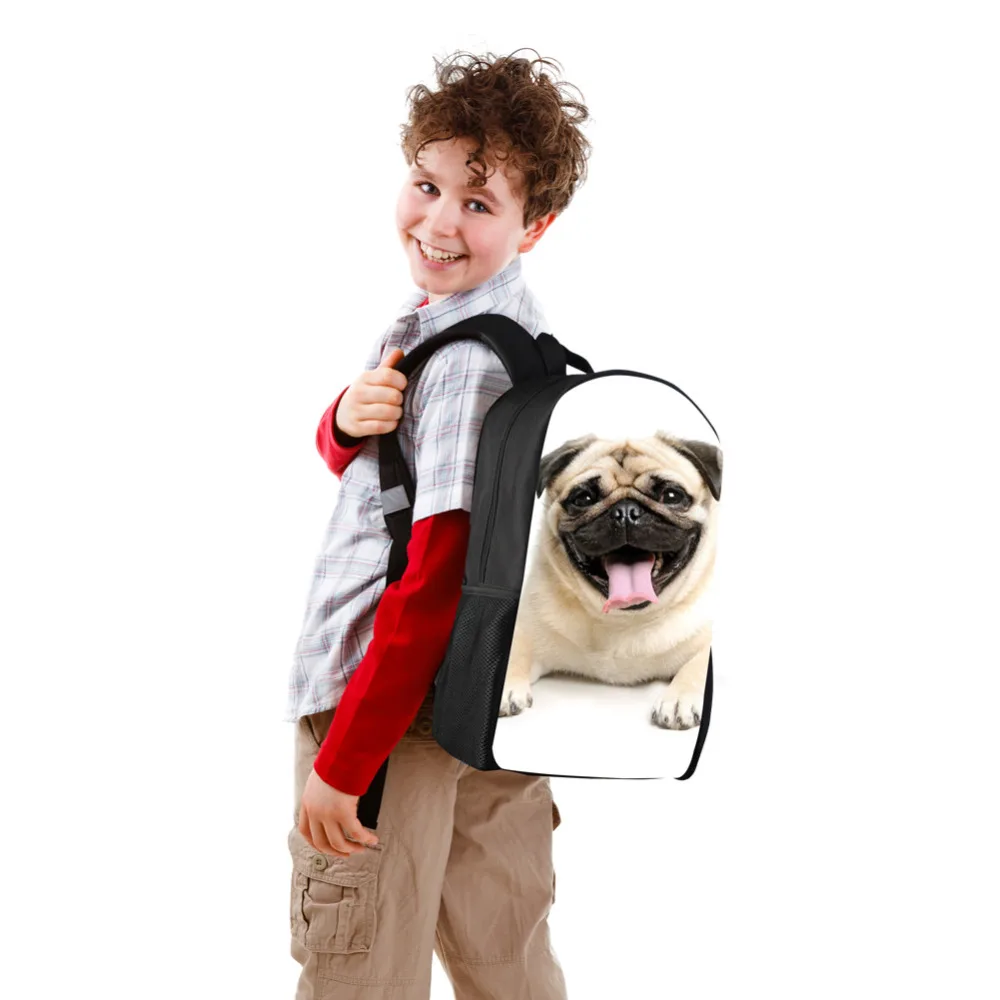 Sac à dos d'école pour enfants, pour garçons et filles, sac de voyage imprimé de bouledogue mignon, sac à livres pour écoliers