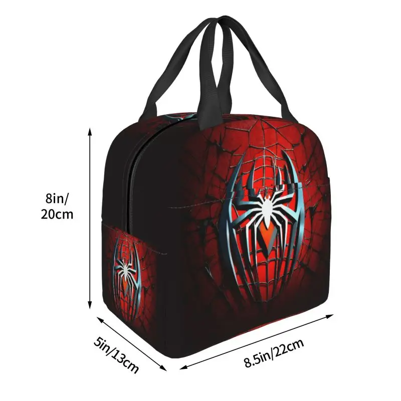 Custom Spider Man Insulated Lunch Box for Women Reusable Warm Cooler Thermal Lunch Bag Camping Picnic Food Container Tote Bags