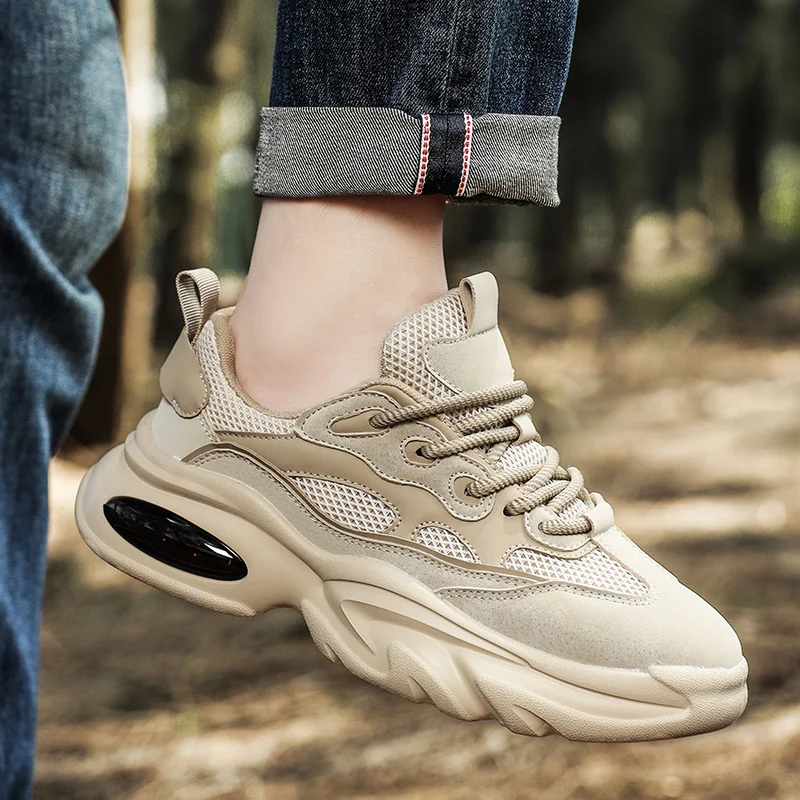 

Men's Casual Sports Shoes with Thick Sole – Multi-Functional Running Style, Lightweight Breathable Lining. Perfect for Outdoor A