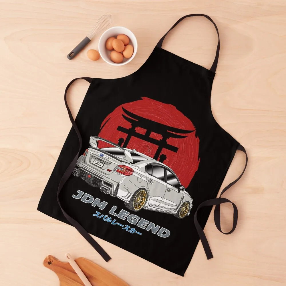 

JDM White Subie Impreza WRX STi 2015 Apron Household Items Ladies professional hairdresser Apron