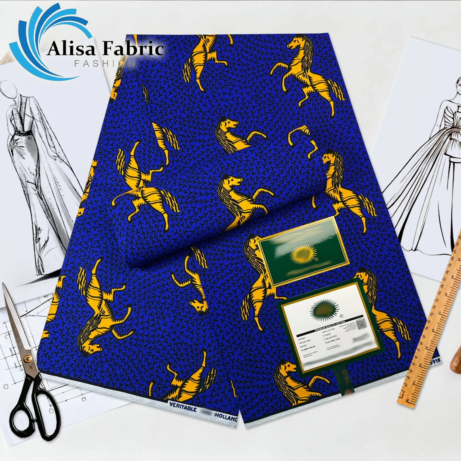 

2025 newest African fabric wax 6yards 100% cotton Christmas nigerian fabric for evening dresses