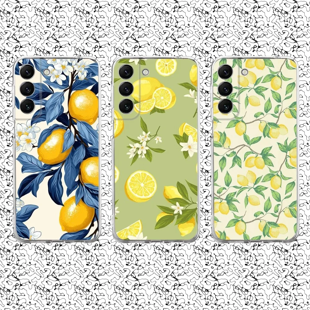 Fruit Lemon Small fresh Phone Case Silicone For Samsung S30,S23,21,22,20 Ultra,S20 FE lite,S10,9,PIus Note20ultra Cover Clear