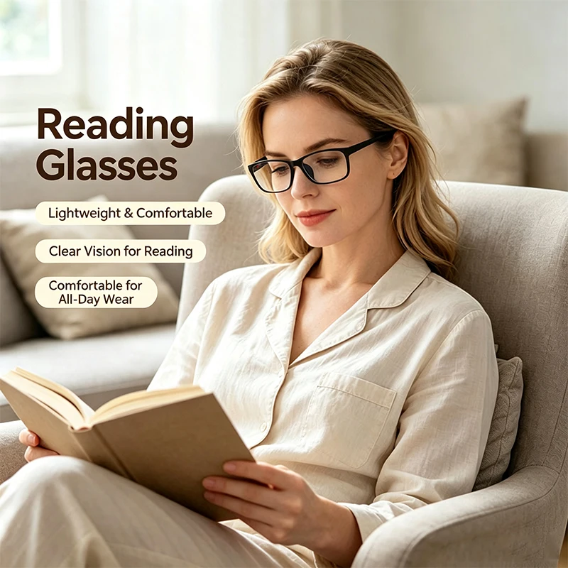 New Ultra-light Anti-blue Light Reading Glasses, Sleek And Clear Glasses For Middle-aged And Elderly Women 2670