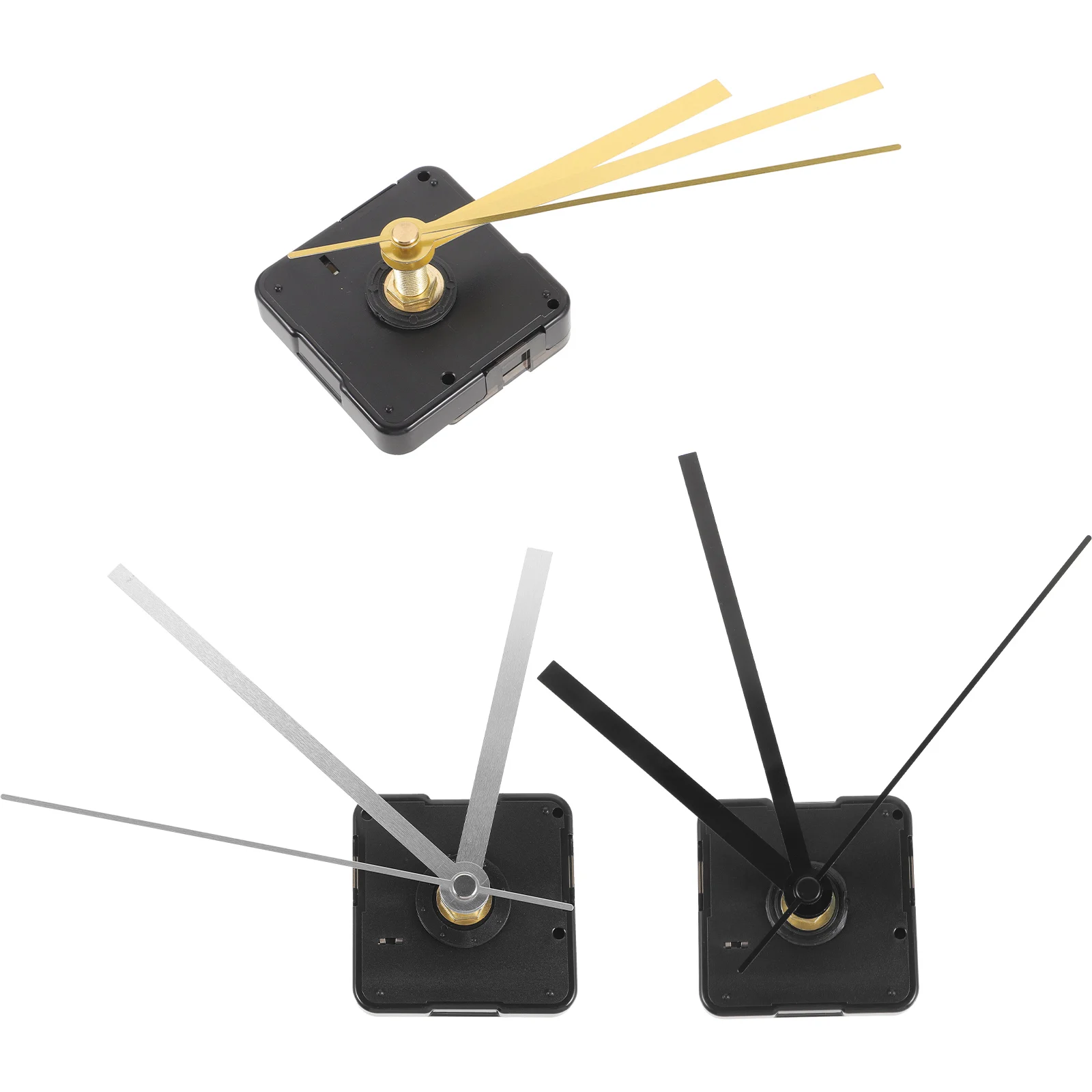 

3 Sets Mute Clock Movement Mechanism Gold Black Silver DIY Wall Clock Parts Kits Hands Replacement