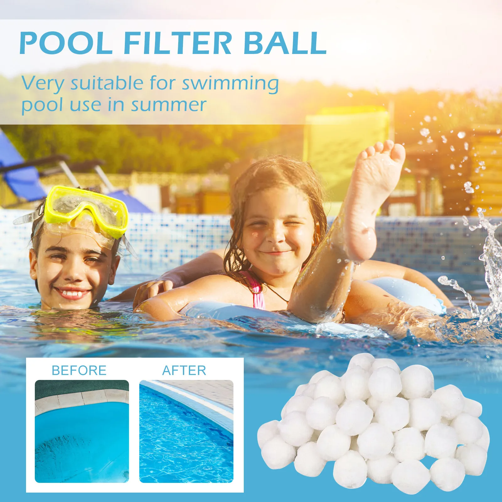 200g-1500g Filter Balls Cleaning Balls 30-50mm Water Purification Fiber Swimming Pool Cleaning Equipment For Sewage Trea&tment