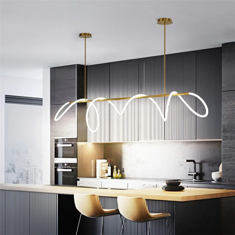 

Modern Long Hose Led Ceiling Chandelier For Table Dining Room Kitchen Bar Pendant Lighting Suspension Design Lusters Luminaires