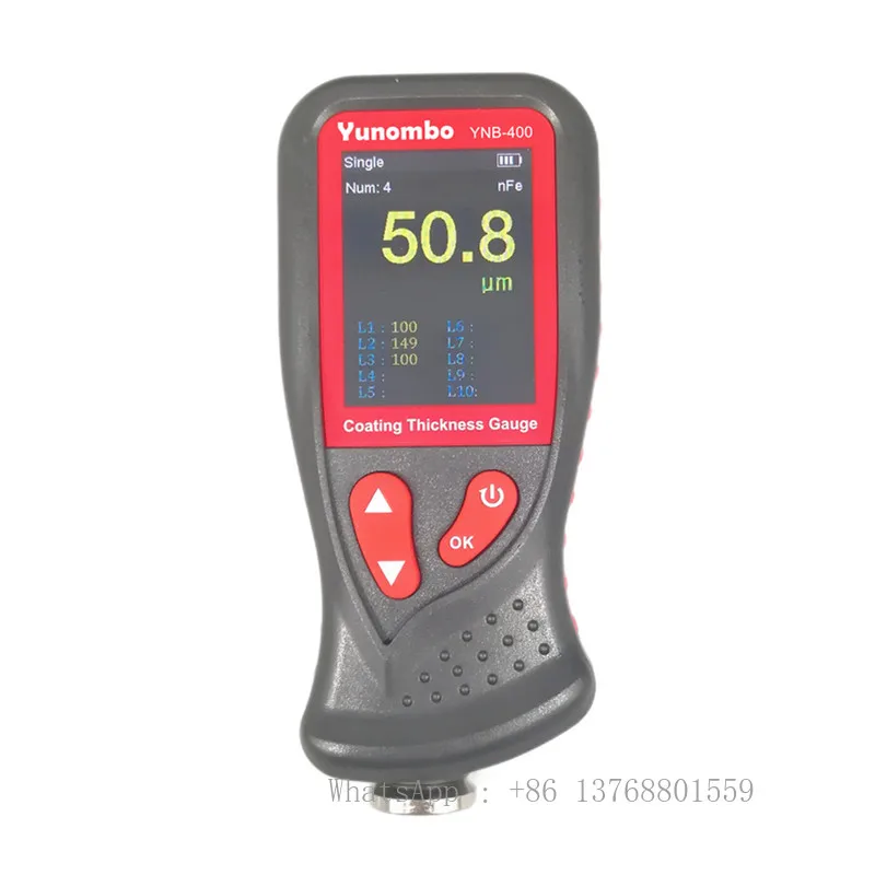 Yunombo YNB-400 Color Display Digital Auto Car Paint Thickness Meter Film Thickness Tester Zinc Paint Coating Thickness Gauge