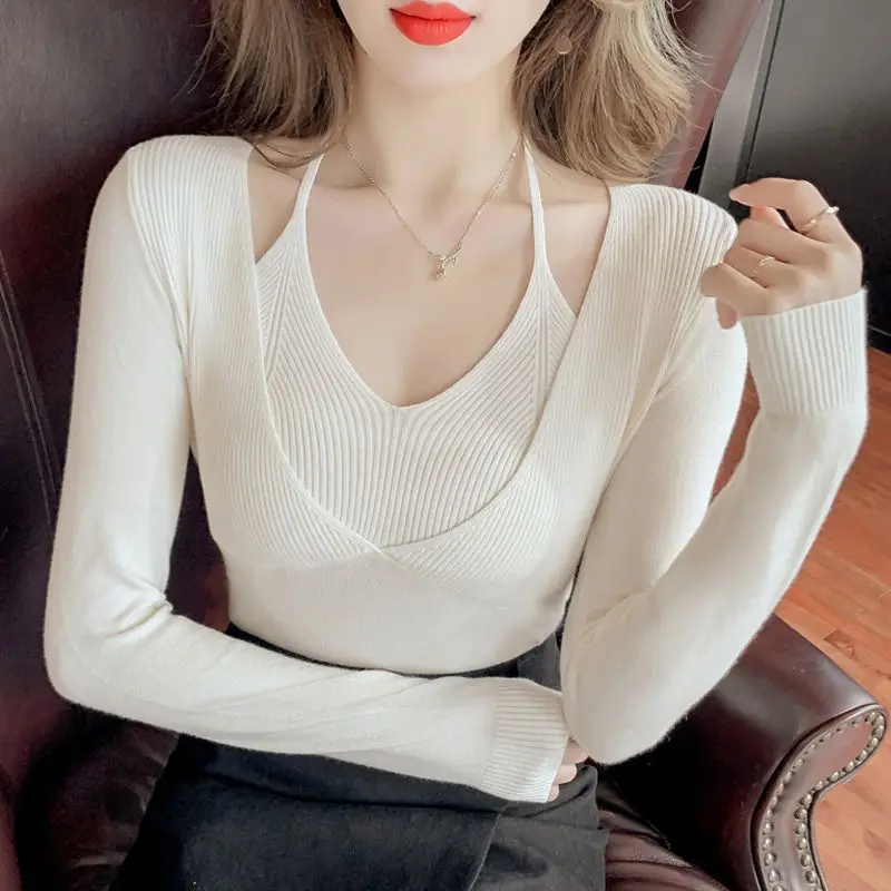 

Fashion Spliced Hollow Out Fake Two Pieces Blouses Women's Clothing 2023 Autumn Winter Solid Color Korean Tops Sweet Shirts