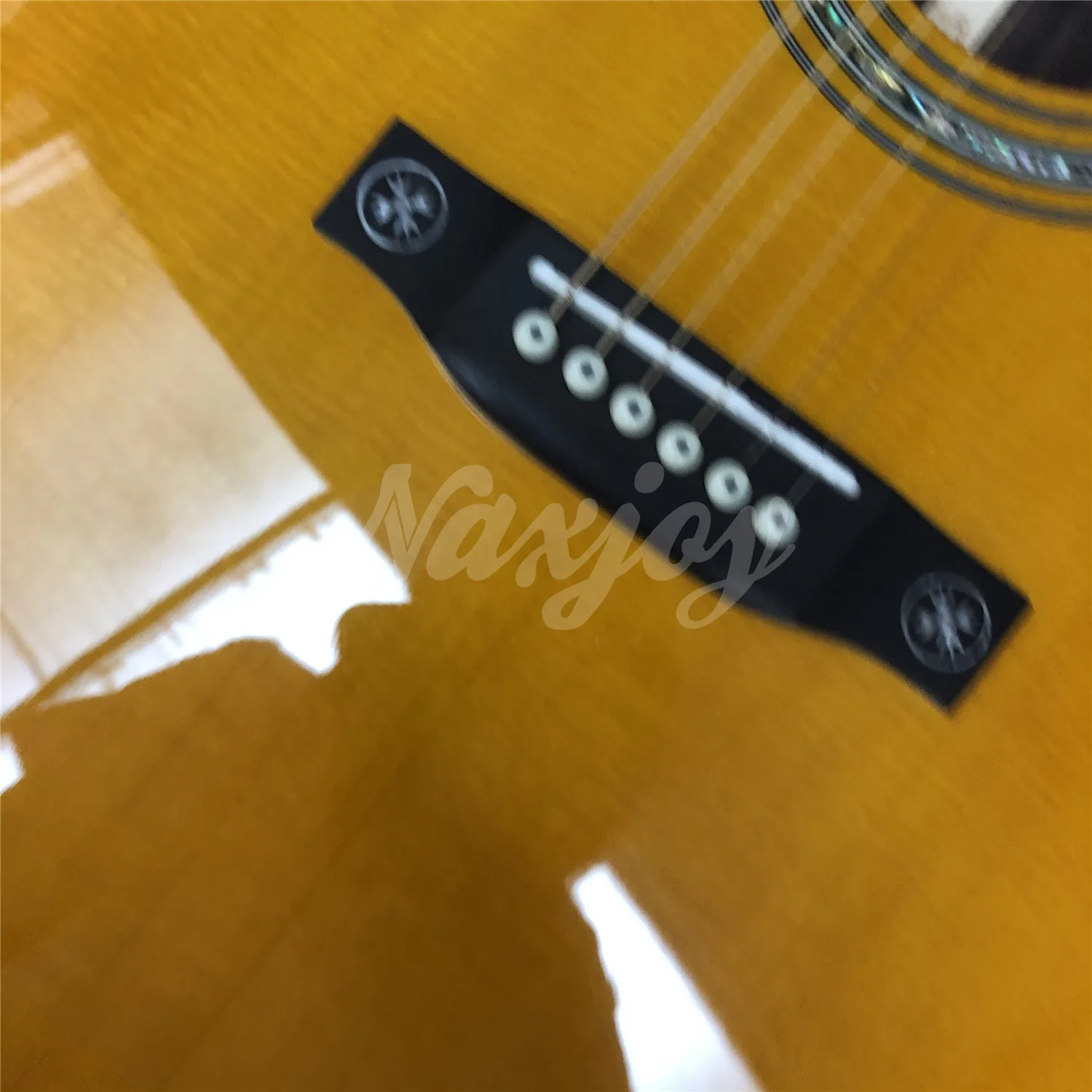 41 Inches Full Solid Wood Acoustic Guitar Yellow Spruce Abalone Ebony Fingerboard Guitarra