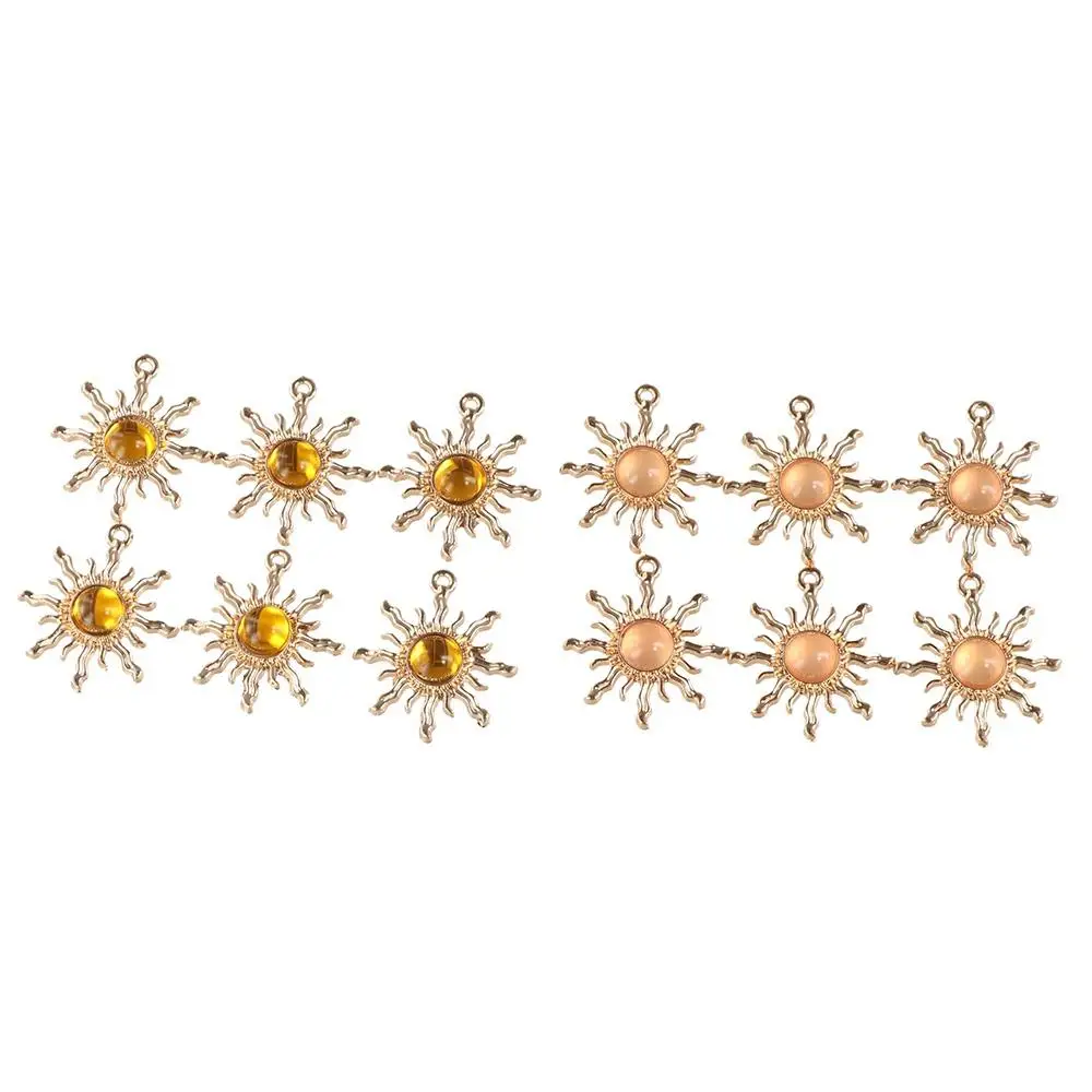 10pcs Baroque Style Gemstone Sun Charms DIY Craft Sparkling Jewelry Accessories Shiny Charming Gemstone Pendant Jewelry Making view 5