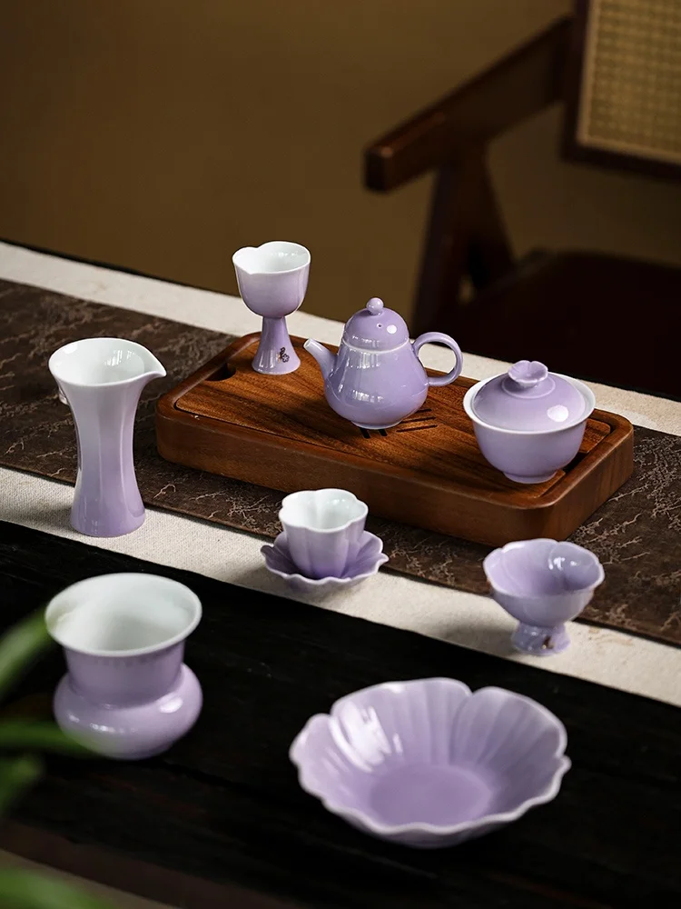 

Ele Cerc Tea Set Cover Bowl Tea Cup Set Gongfu Teaware Series Traditional Chinese Sle Single Person Use