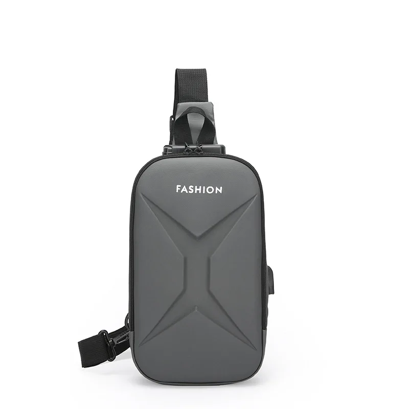 New Casual Men's Crossbody Sling Bag with USB Charging Port, Multi-Pocket Stylish Chest Backpack Versatile Shoulder Bag