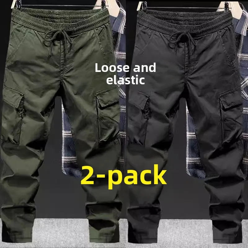 

Men's Casual Cargo Pants Wear-Resistant Dirtproof Straight Leg Spring Autumn Loose Fit Trendy American Sle Workwear Trousers