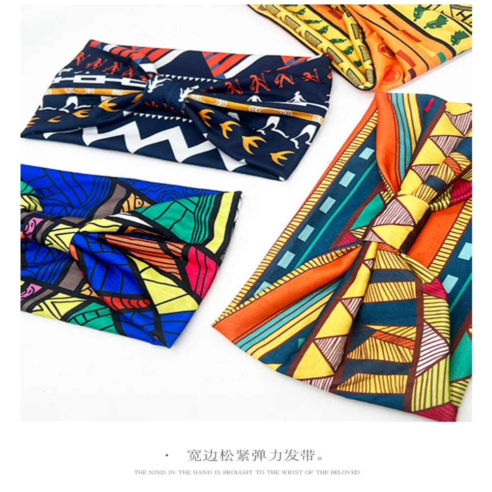 Модная нескользящая повязка на голову с африканским узором и принтом, женская эластичная повязка для волос для салона, спортивный аксессуар, повязка на голову