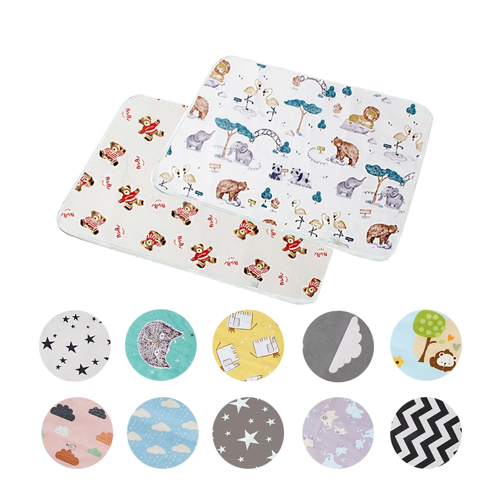 

Baby Changing Mats Cover Reusable Baby Diaper Mattress Diaper for Newborn Cotten Waterproof Changing Pats Flool Play Mat 50x70cm