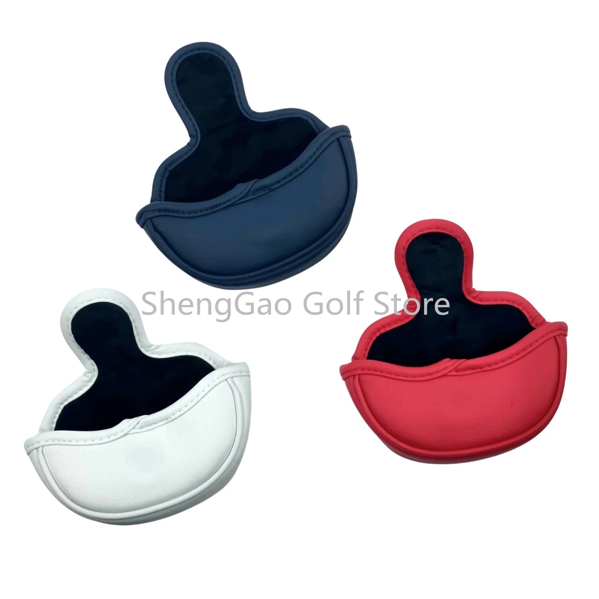 Nhỏ Mô Hình Cây Gậy Golf Putter Bao Da PU Golf Giữa Vồ Putter Câu Lạc Bộ Trùm Đầu Có Từ Tính Đóng Cửa