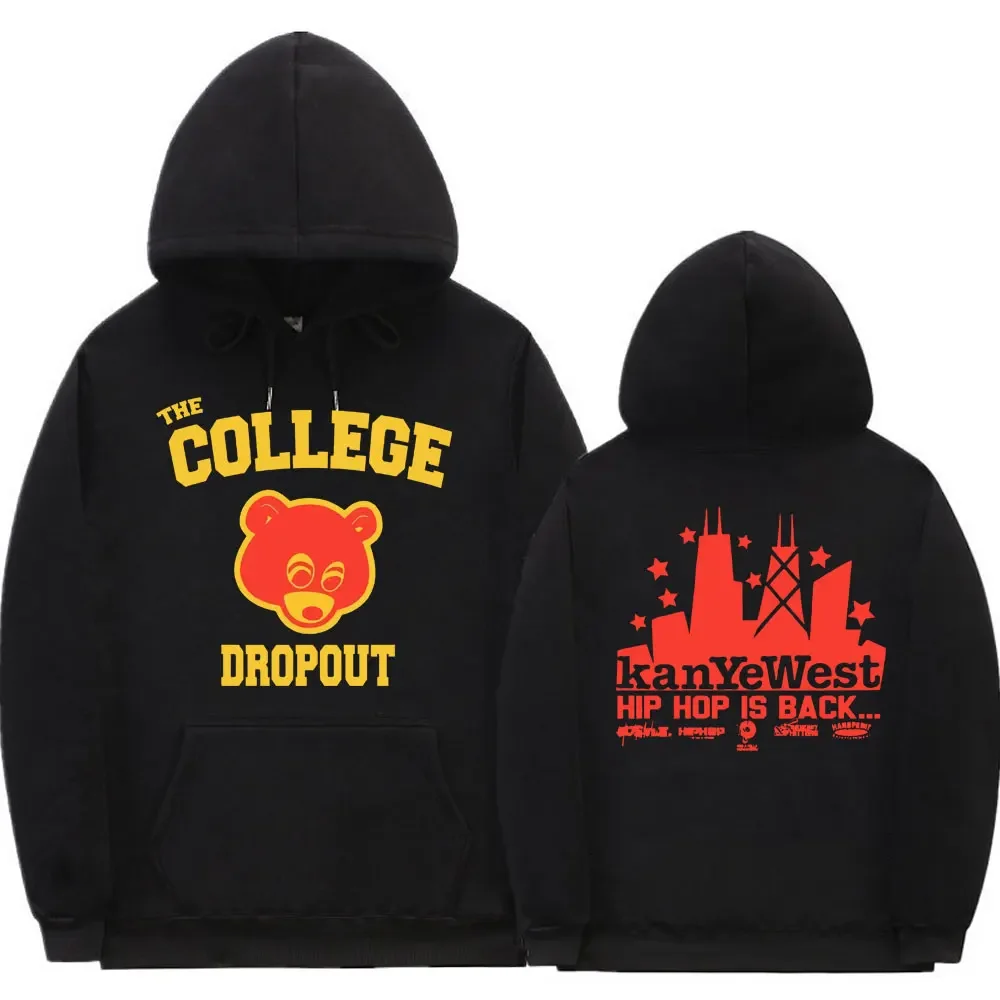 

Rapper Kanye West College Dropout Hoodie Men Women Fashion Hip Hop Oversized Street Hipster Hoodies Music Album Print Sweatshirt