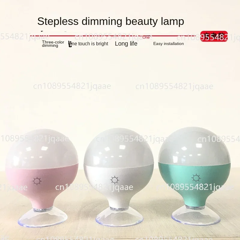 Charging suction cup led mirror front fill light bubble dresser makeup mirror suction cup mirror wireless desk lamp