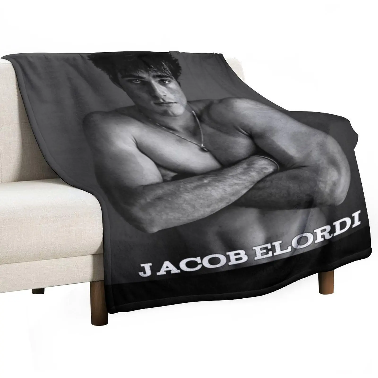 

jacob elordi art Throw Blanket Soft Beds manga Moving Custom Blankets