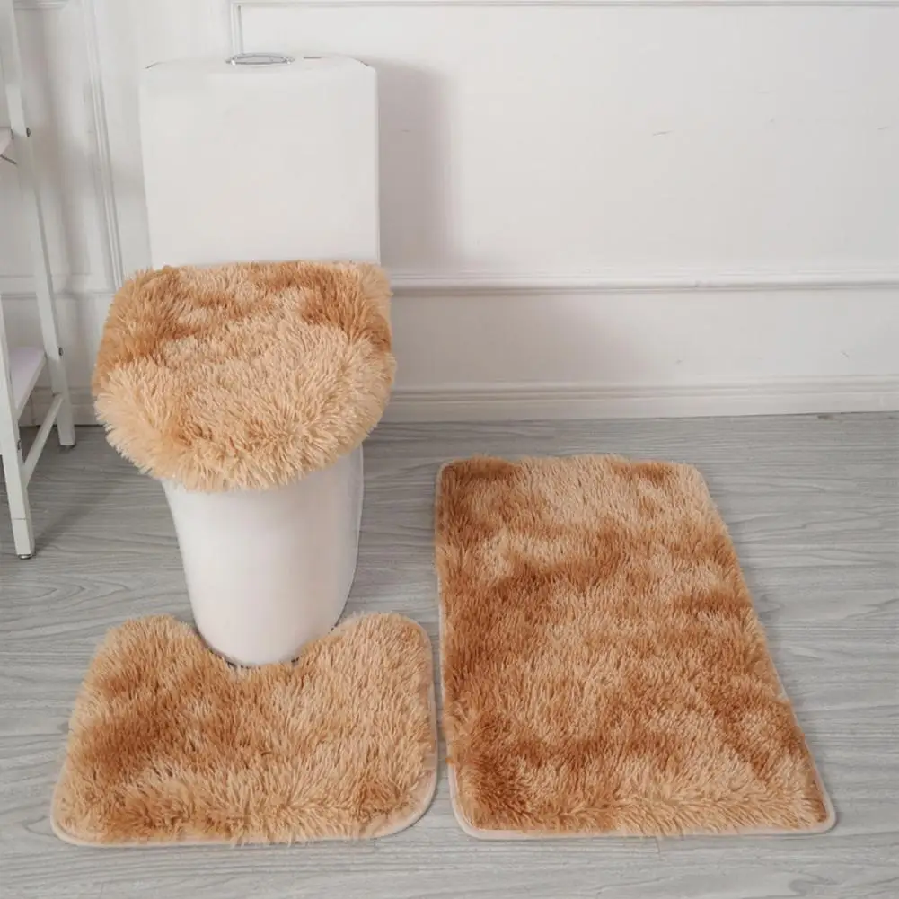 Anti-slip Bathroom Mat Set Luxurious 3-piece Bathroom Rug Set with Non-slip Backing Super Soft Microfiber for Toilet for Modern