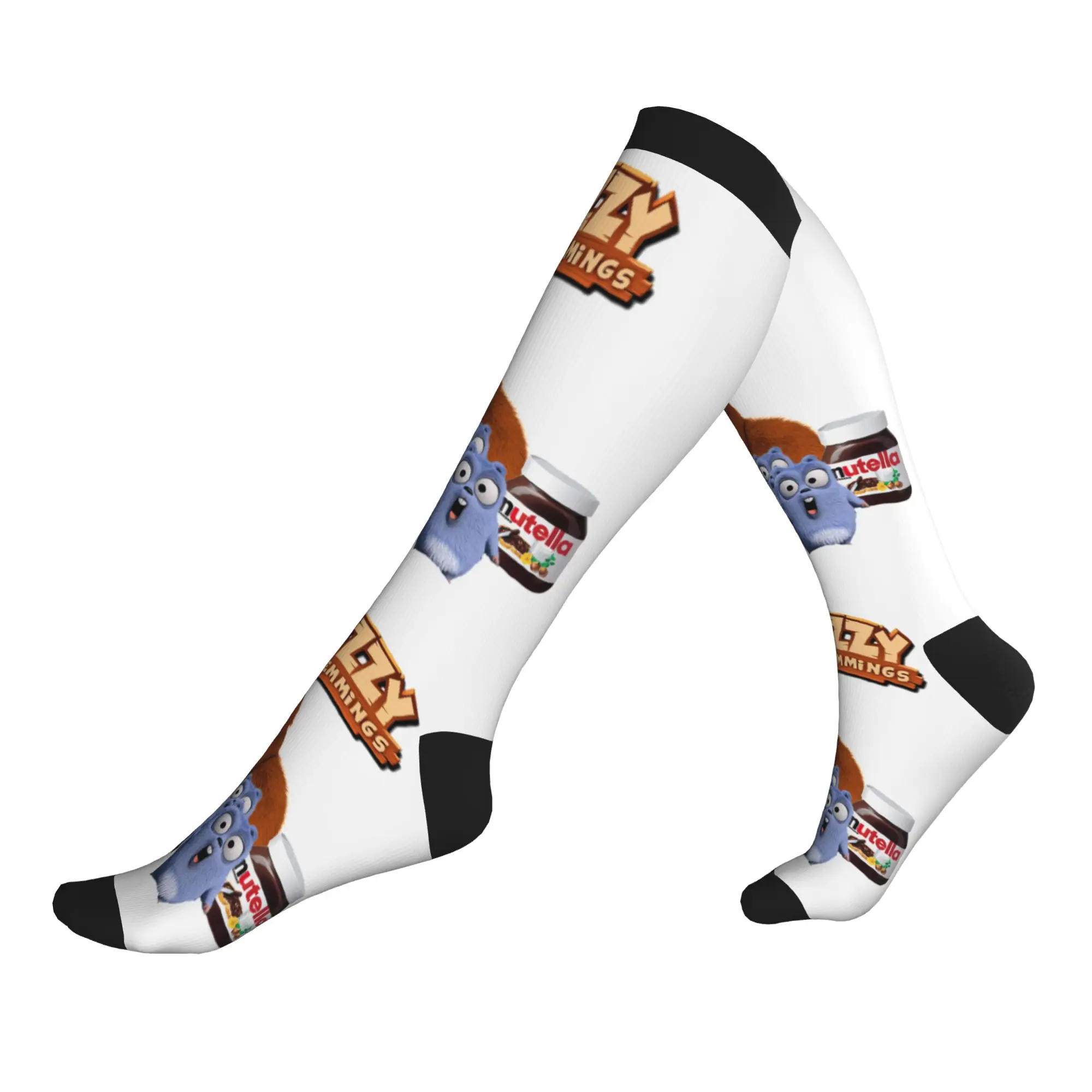 Happy Lemmings Tabodi And Grizzy Cartoon Men's Sports Compression Socks Unisex Fun  Spring Summer Autumn Winter Dress Socks