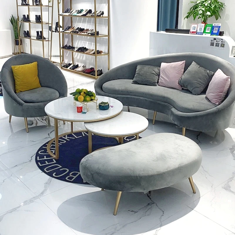 Nordic shaped modern minimalist creative trending beauty salon clothing store store reception small sofa light luxury arc