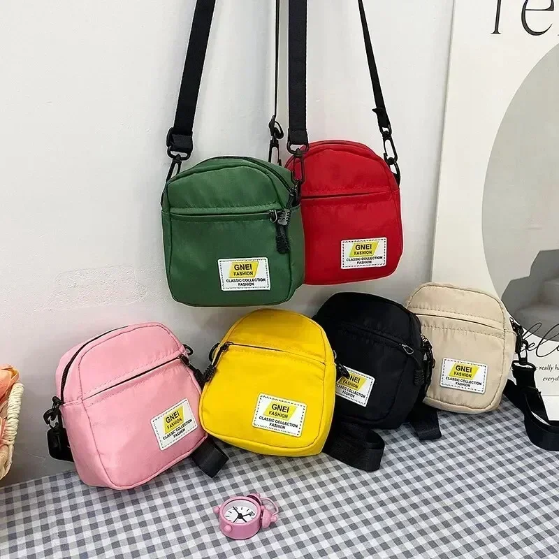 Fashionable Simple Women's Nylon Crossbody Bag Casual Mini Square Bag Korean Style Single Shoulder Sling For Women