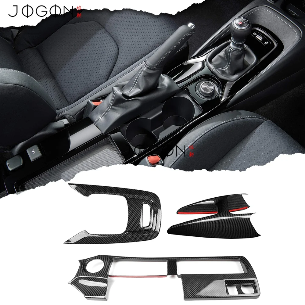 

LHD For Toyota GR Corolla 2023-2025 Carbon Car Interior Center Gear Shift Panel Console Water Cup Cover Trim Manual-MT 3Pcs