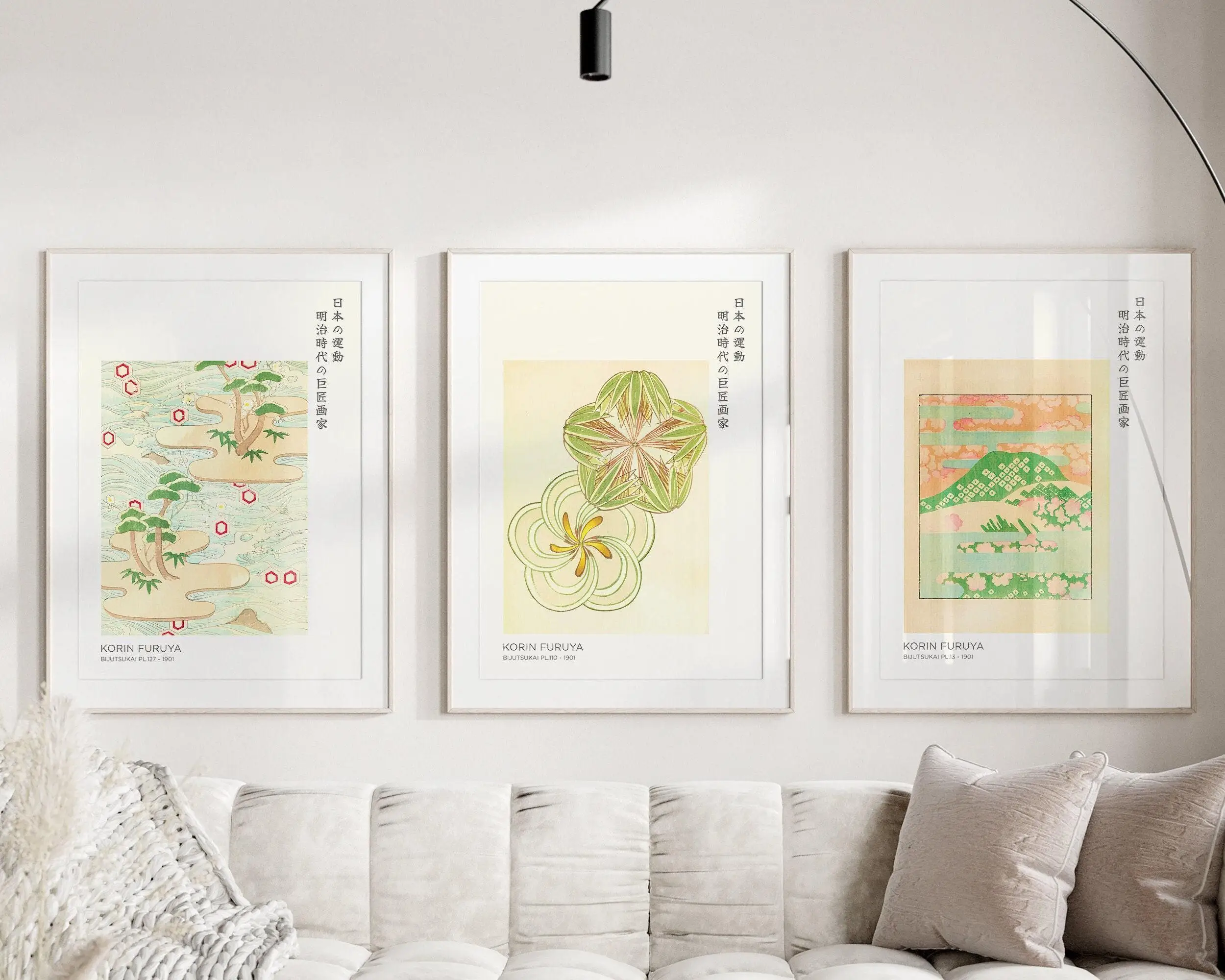 3피스 일본 자연 벽 장식, 빈티지 꽃무늬 산 풍경 목 - Home Decor Japandi 리뷰 및 가격