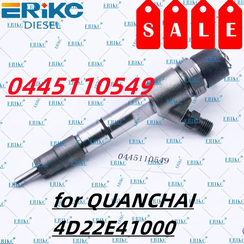 ERIKC 0445110549 (0445 110 549) Genuine Common Rail Injector 0 445 110 549 Diesel Fuel Injection For QUANCHAI 4D22E41000