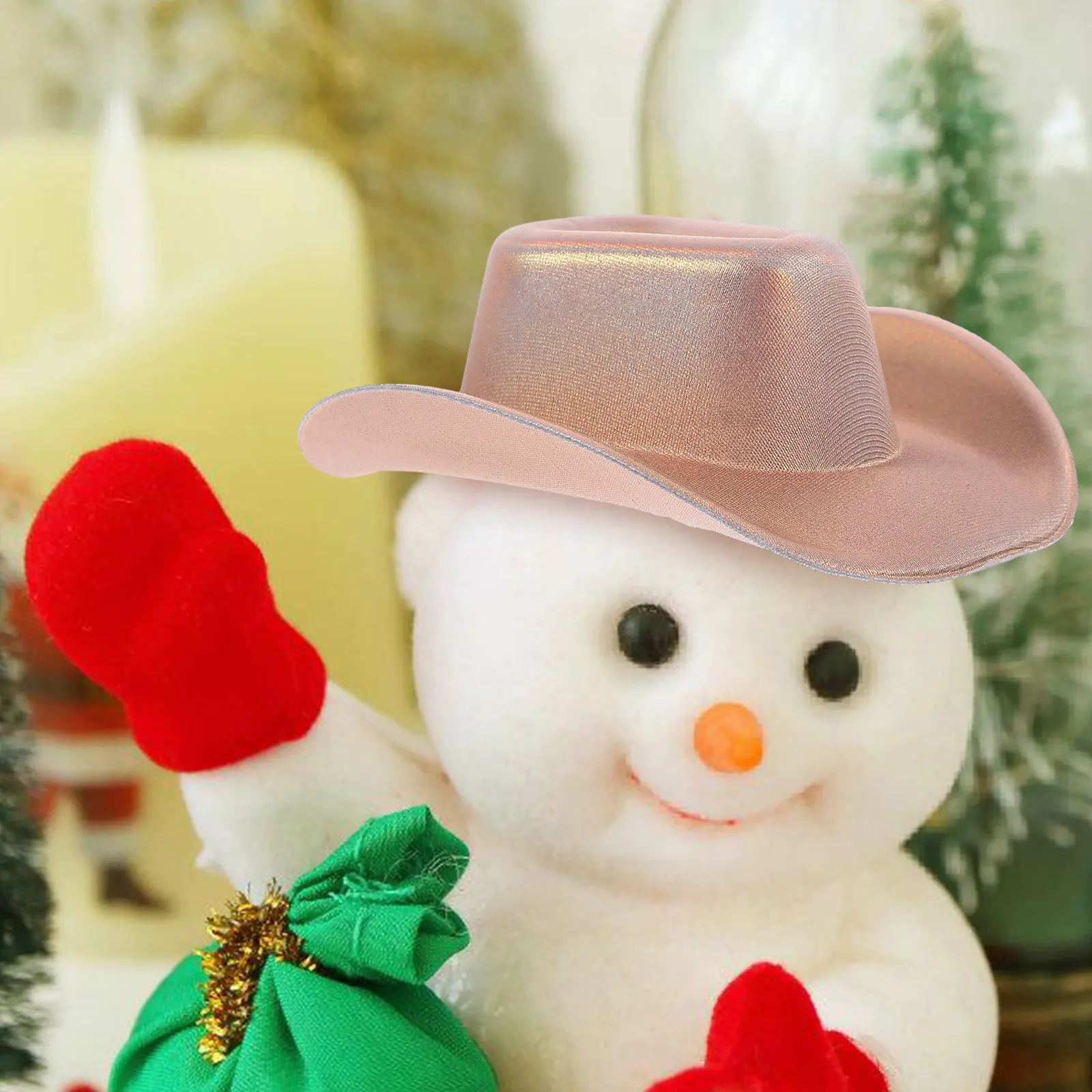 2Pcs Mini Hat Set Miniature Cowgirl Hats Exquisite Festive Style Tiny Hats for Dollhouse Supplies Photography Props Craft