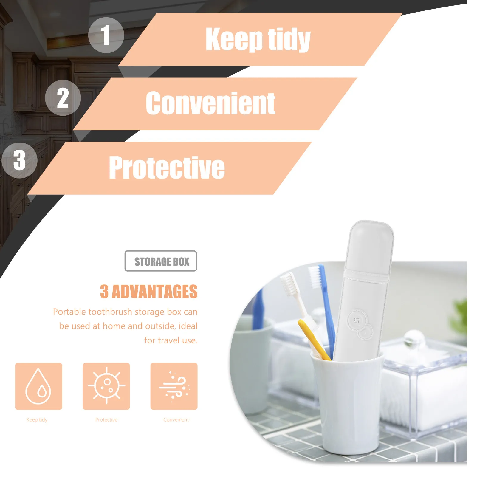 Portable Plastic Travel Toothbrush Holder Compact Storage for Toothbrush Toothpaste Travel Tooth Brush Cases