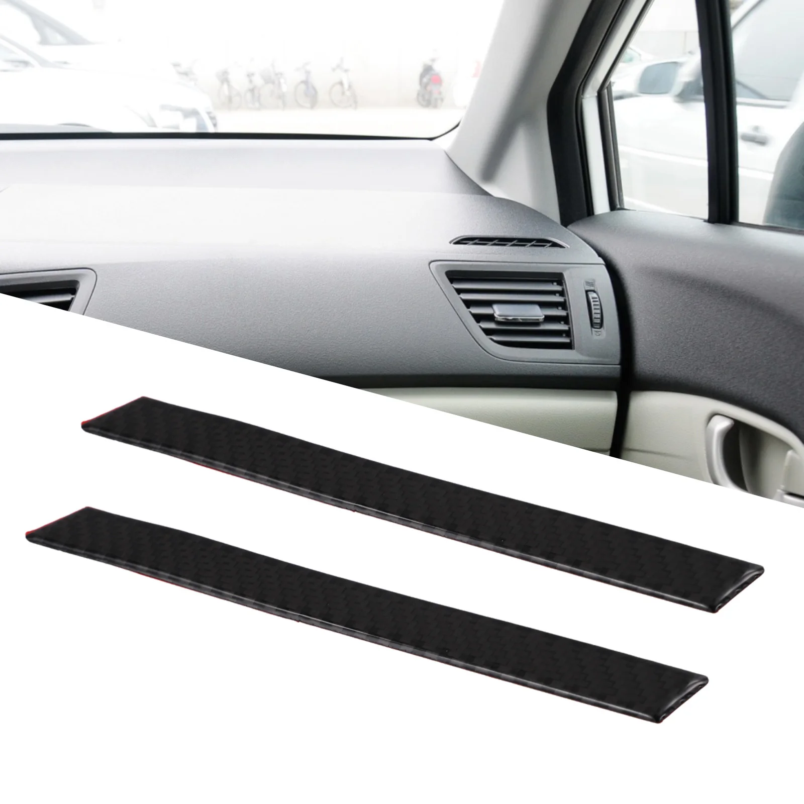 Car Interior Decal Interior Door A Pillar Decor Cover Trim Carbon Fiber Dust Prevention Easy Installation Scratch Prevention
