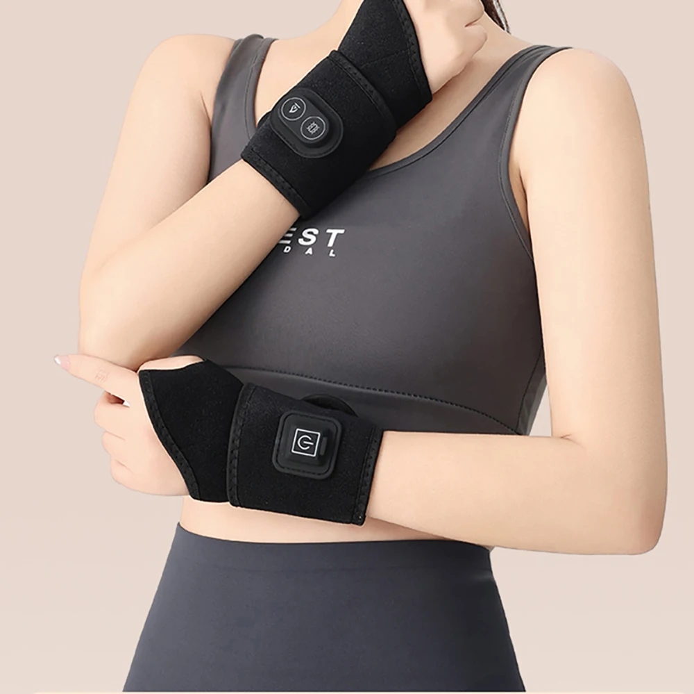 USB ergonomic design, heated wrist guard with 3 levels of hot compress temperature, soft material for wrist massage