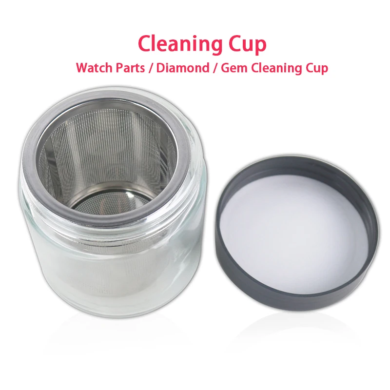 Watch Small Parts Gemstone Cleaner Diamond Washing Cup Jewelry Cleaning Jar Pot With Sieve Watch Repair Aftermarket Replacements