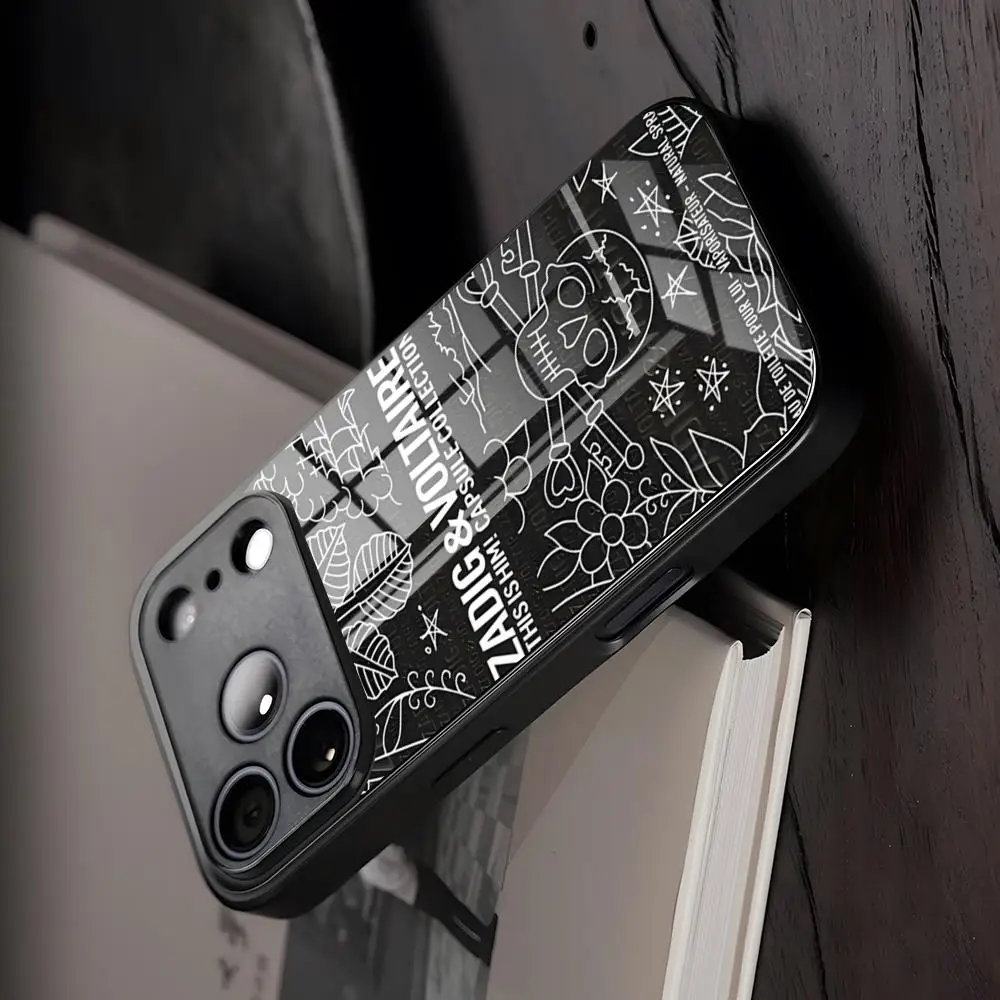 Чехол для телефона Z-ZADIGs V-VOLIAIREss из стекла для iPhone 17 Air, 16, 15, 17, 14 Pro Max, 13, 12, 11, X, XS, XR Plus, для Samsung S26, S24, S23